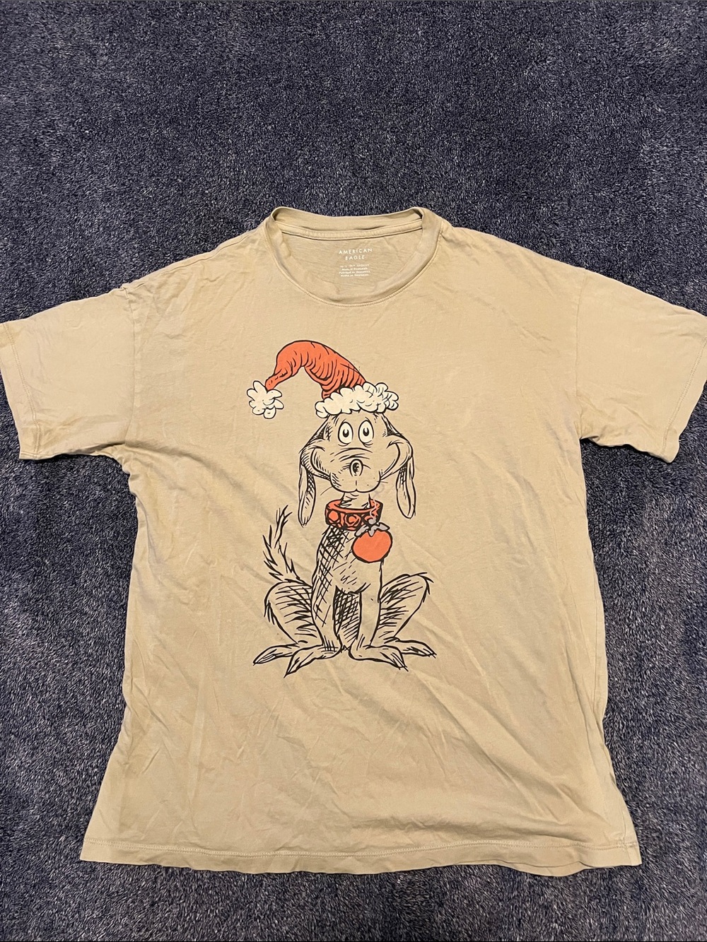 American Eagle Tan Crewneck Graphic Tee